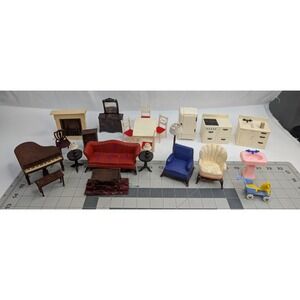 Renwal Dollhouse Furniture Lot Kitchen Living Room Piano